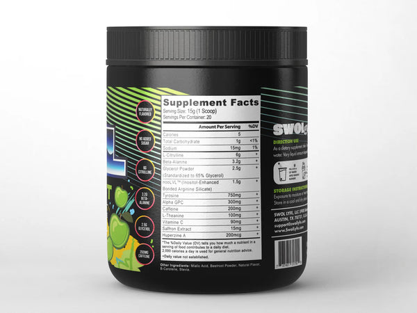 Swol Pre-Workout 300g – Mela Verde