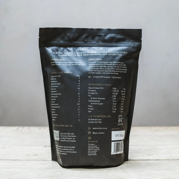 *25% OFF BBE 11th December 2026* Grass-Fed Beef Protein | Raw Cacao & Maple Sea Salt