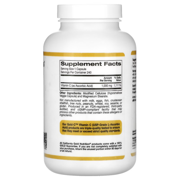 California Gold Nutrition, Gold C 1000mg, 240 kapszula