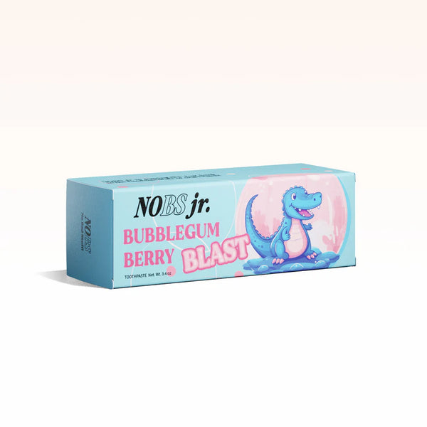 NoBS Jr. Pastă de dinți pentru copii fără fluor 3.4oz - Explozie de gumă de mestecat cu fructe de pădure