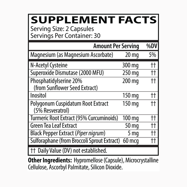 *Wyprzedaż Black Friday 20% zniżki* Kompleks detoksykacji wewnątrzkomórkowej (wzmacniacz NAS) 60 kapsułek