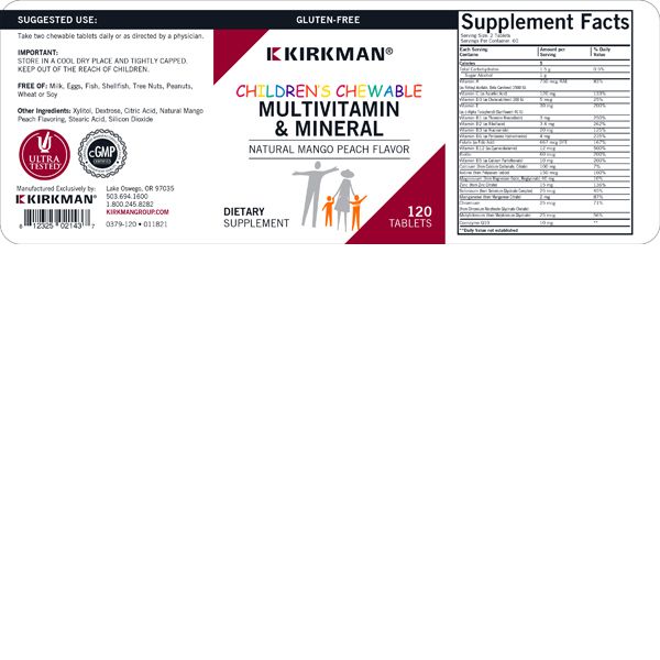 Gyermek rágható vitamin-ásványi anyag xilittel 120 ostya (mangó-barack)