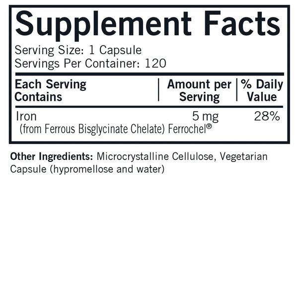 *Wyprzedaż Black Friday 15% zniżki* Żelazo 5mg Biomax Series 120 kapsułek od Kirkman