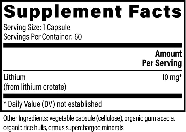 Global Healing, Lithium Orotate, 60 Capsules