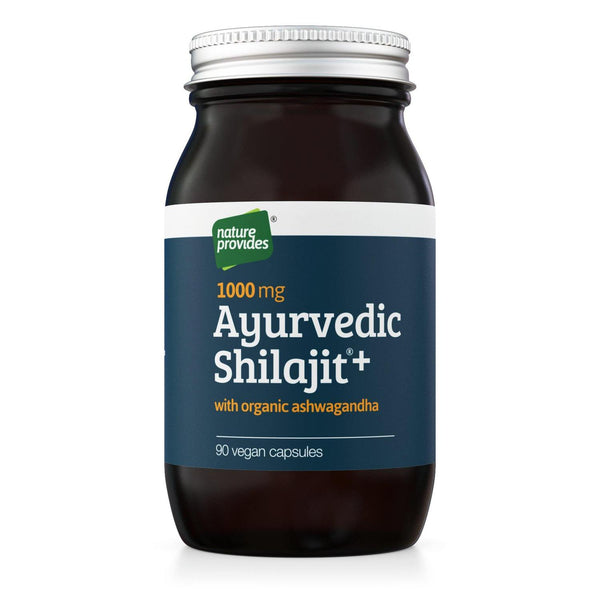 Shilajit ayurvédique + racine d'Ashwagandha biologique 90 capsules végétaliennes