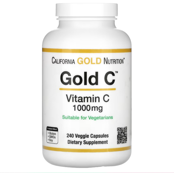 Калифорнийское золотое питание, Золото C 1000 мг, 240 капсул
