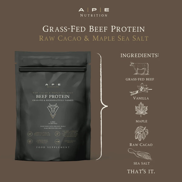 *25% OFF BBE 11th December 2026* Grass-Fed Beef Protein | Raw Cacao & Maple Sea Salt