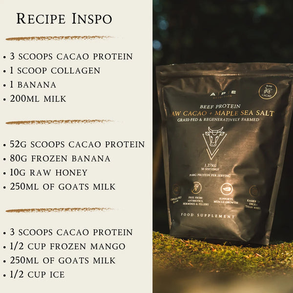 *25% OFF BBE 11th December 2026* Grass-Fed Beef Protein | Raw Cacao & Maple Sea Salt