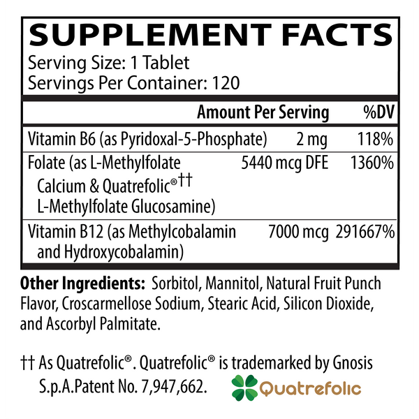 Tabletas disolventes Methylation Complete Pro 120