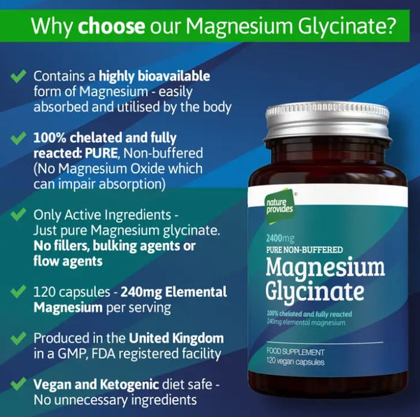 Magnésium Glycinate, 120 capsules