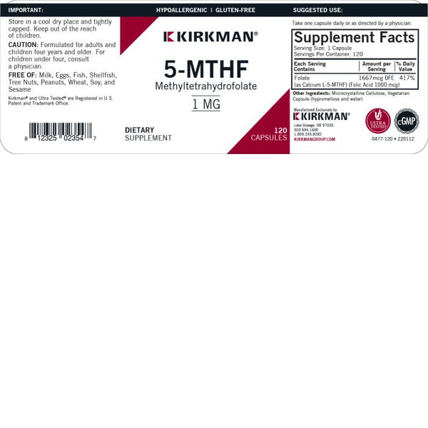 5-MTHF (метилтетрагидрофолат) Капсулы 1 мг