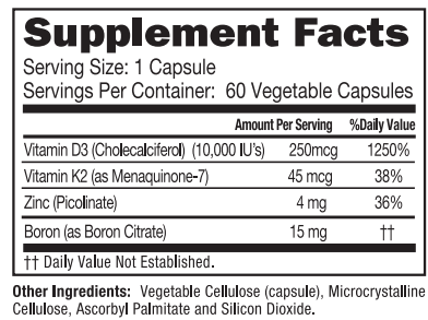 Vitamin D3 + K2 CoFactor Complex 60 Capsules